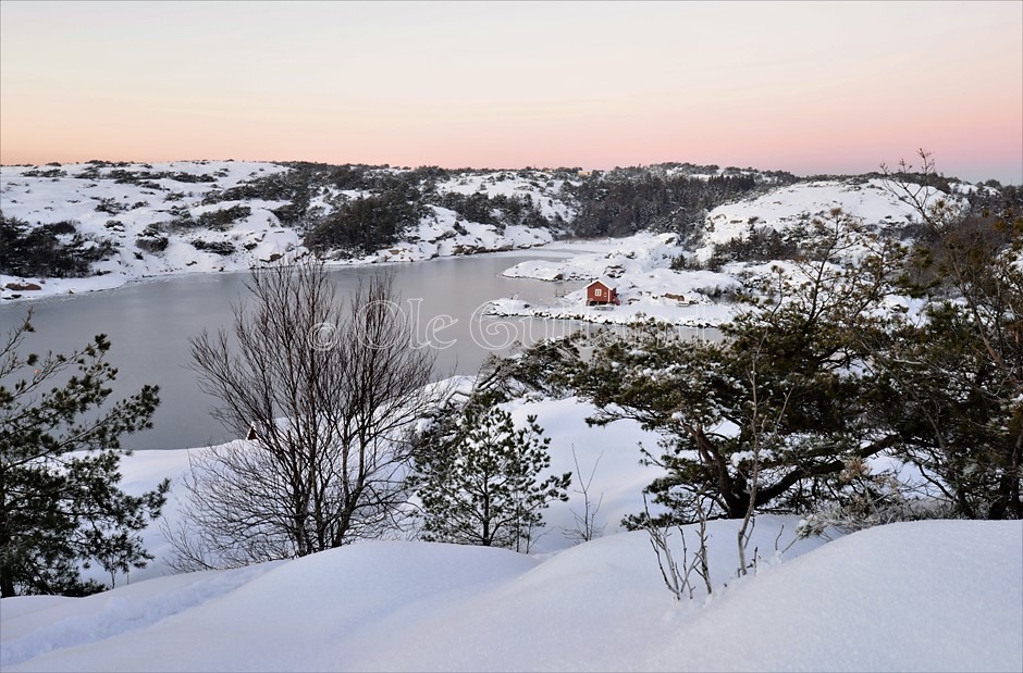 Kuvauen på Vesterøy en vinterkveld